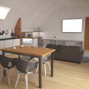 Visualizzazione per allestimento tavernetta