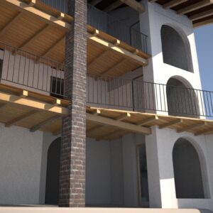 Rendering di progetto per ristrutturazione cascinale